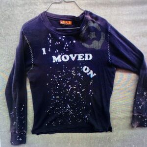 Graphic Long Sleeve Top with Splatter Design